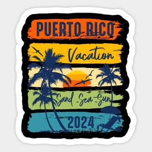 Puerto Rico 2024 Vacation Souvenir Holiday Matching Family Sticker